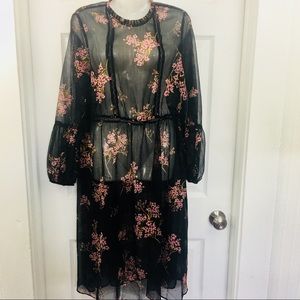 Who What Wear Sheer Floral Dress